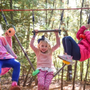 three girls at the Hingham JCC Early Learning Center.