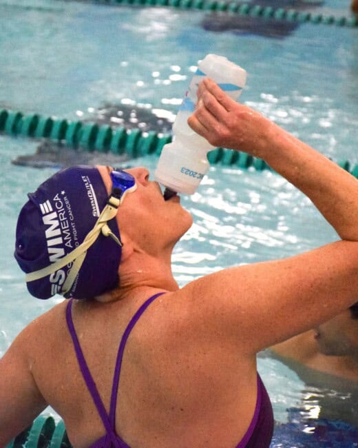 woman in the pool for lessons.