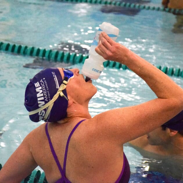 woman in the pool for lessons.