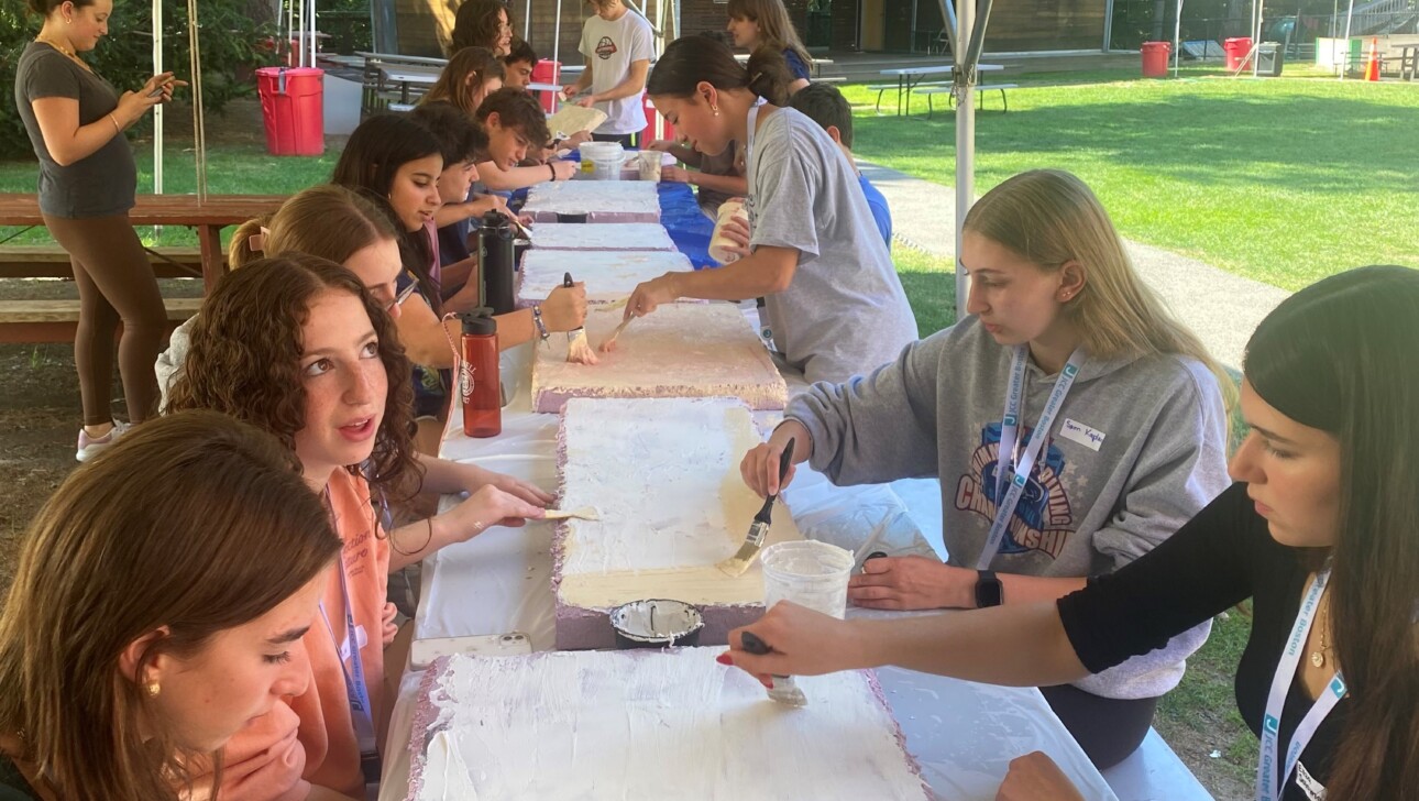 Diller teens working on Western Wall art installation.