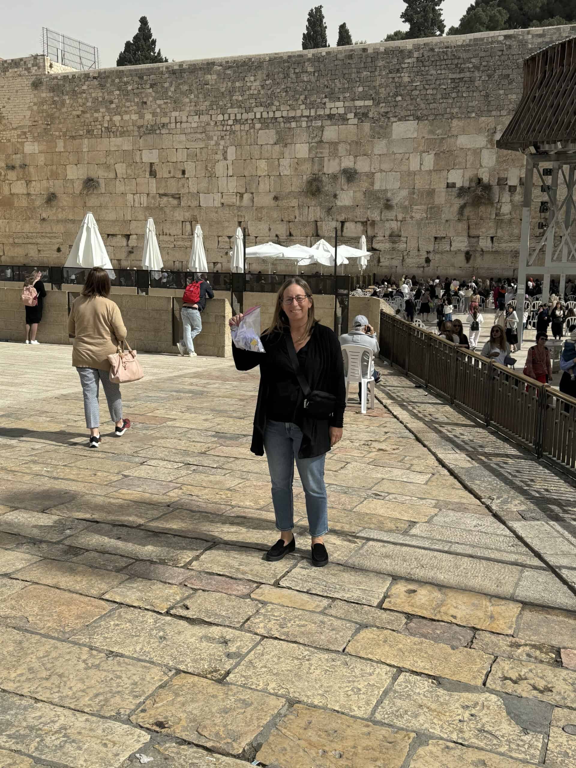 Photo of Shani at the Western Wall.